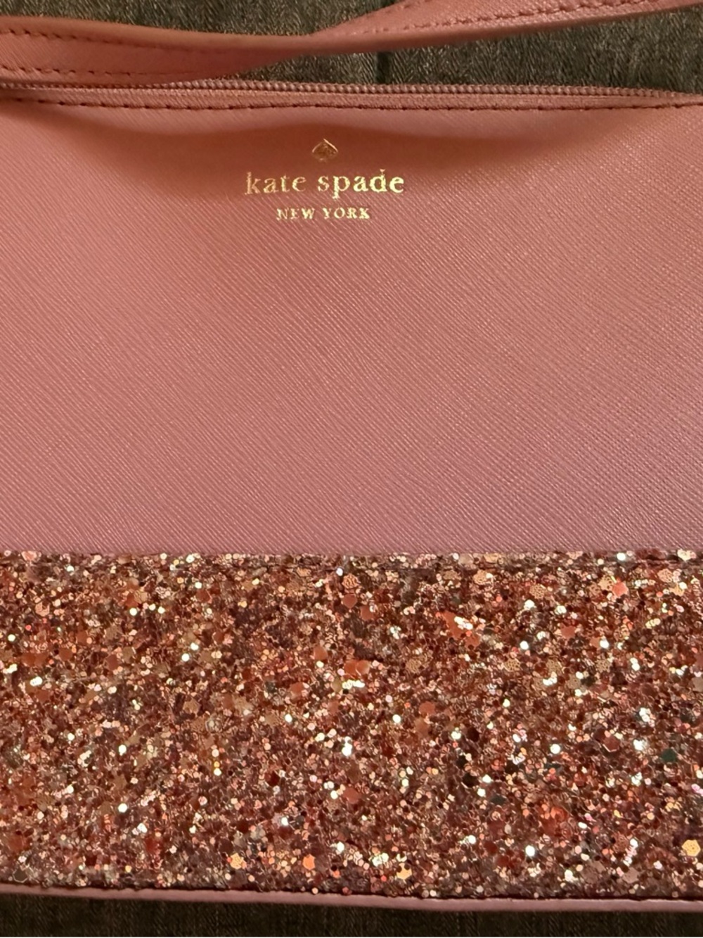 kate spade rose pink glitter tote